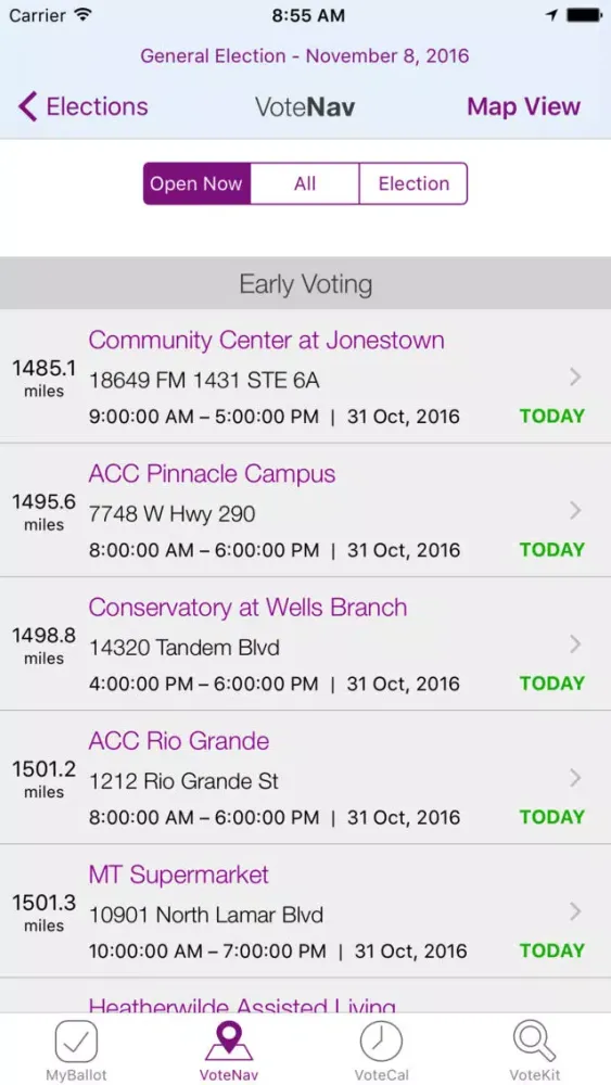The Voting App - Represent! TX Screenshots