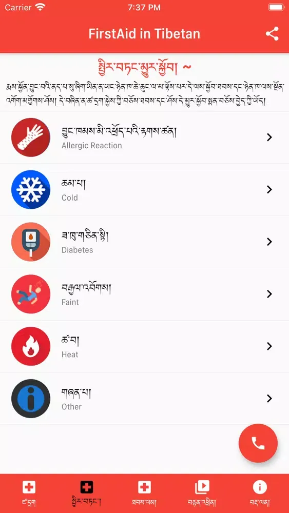 Скриншоты FirstAid in Tibetan