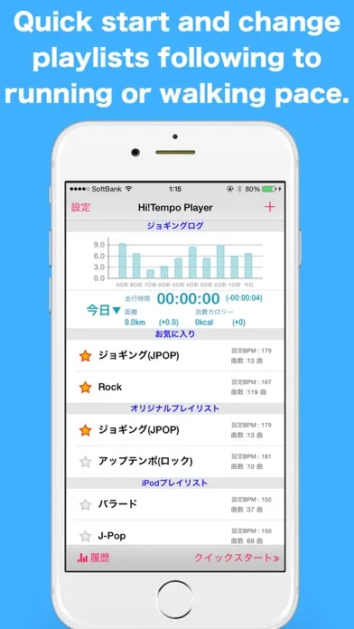 Capturas de tela do Hi!Tempo Player ~ Tempo controllable audio player for running with GPS log