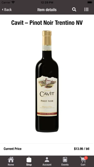 Ảnh chụp màn hình của Thirsty's Wine