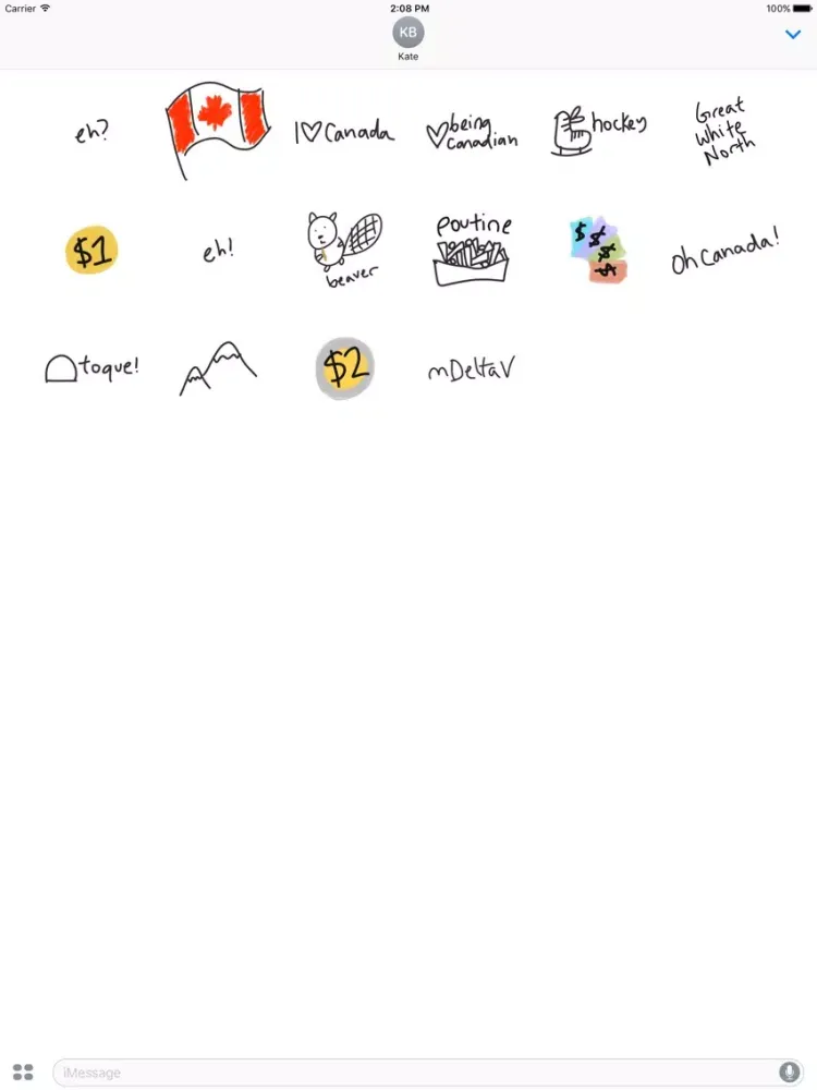 Canada eh sticker pack, flag stickers for iMessage iPad  Screenshots