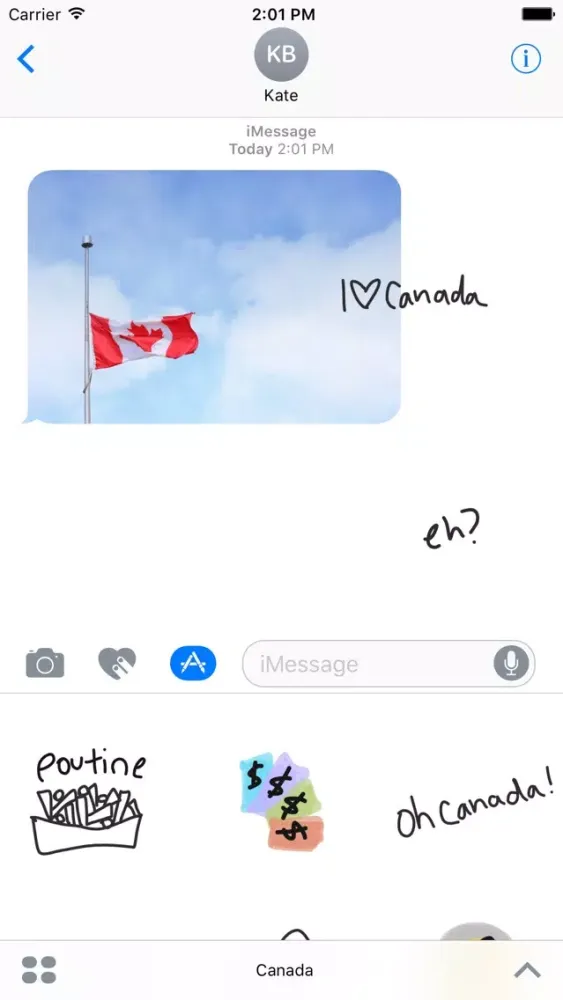 Canada eh sticker pack, flag stickers for iMessage Screenshots
