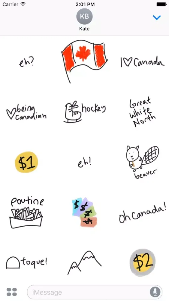 Canada eh sticker pack, flag stickers for iMessage Screenshots