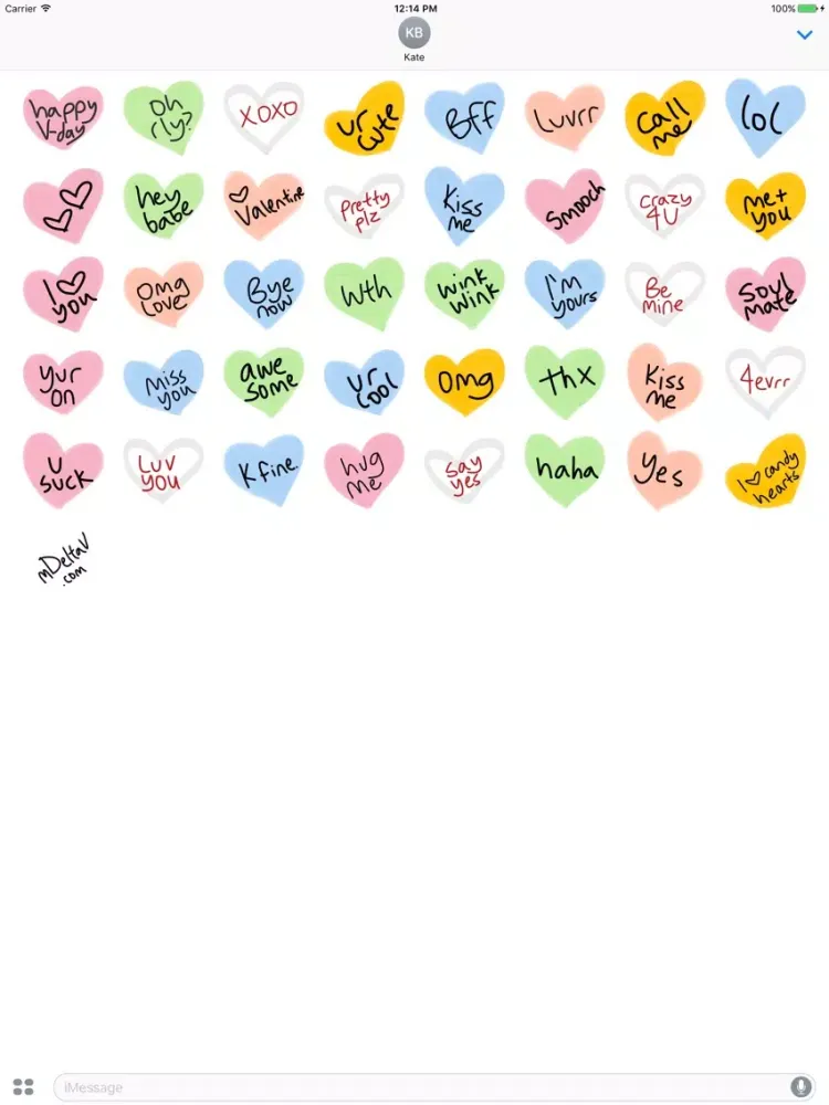 Candy Hearts sticker - sweet stickers for iMessage iPad  স্ক্রিনশট