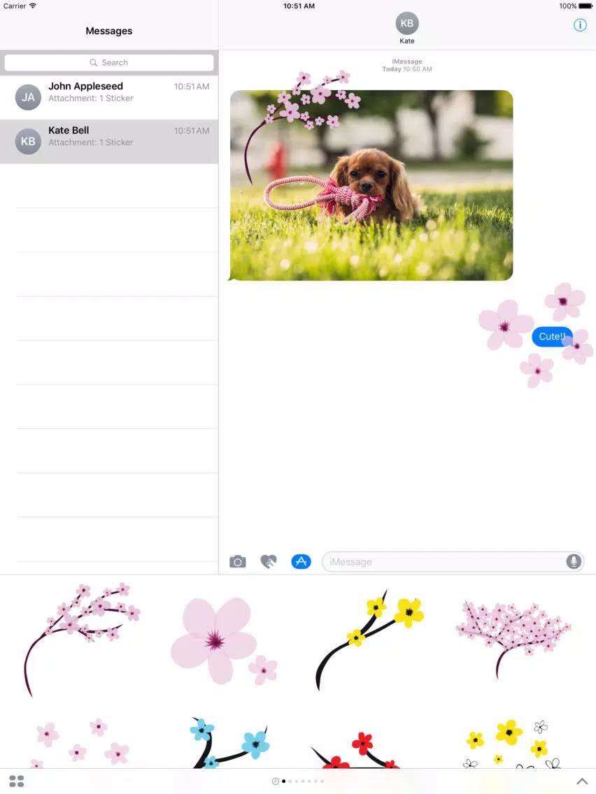 Tangkapan skrin Flower Blossom sticker - flowers photo stickers iPad 