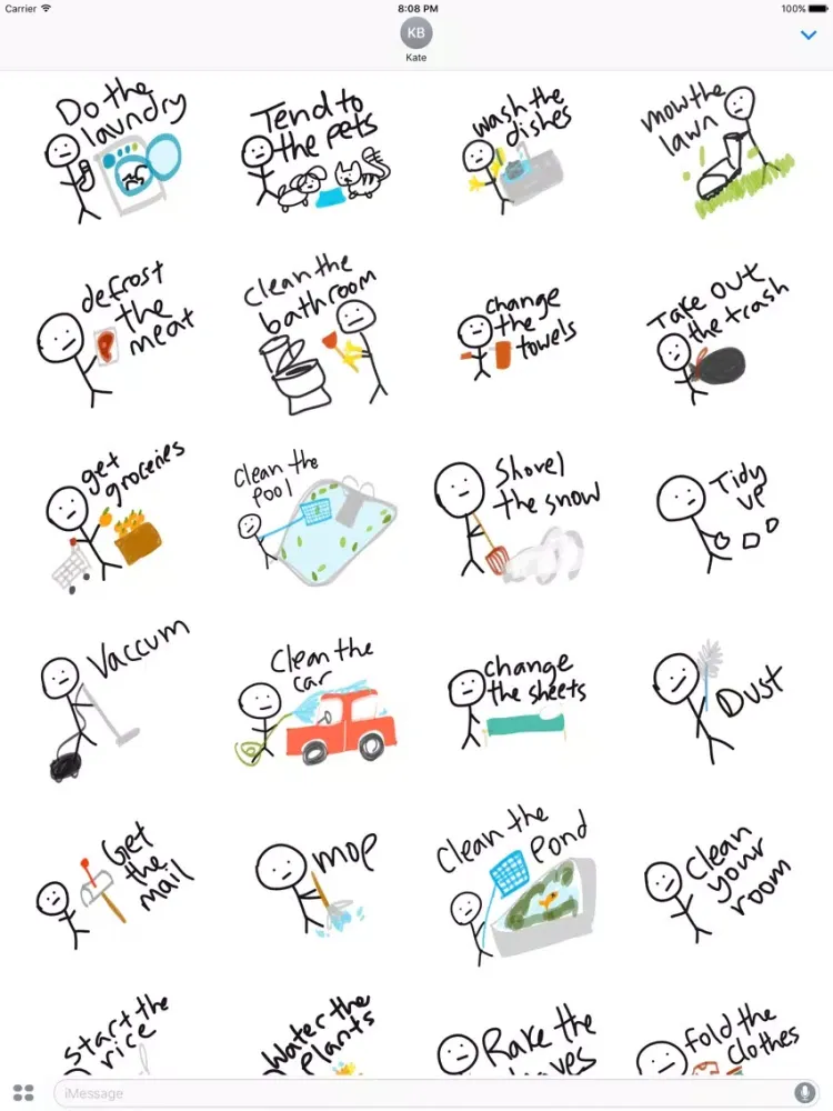 Скриншоты Chore sticker pack - to do stickers for iMessage iPad 