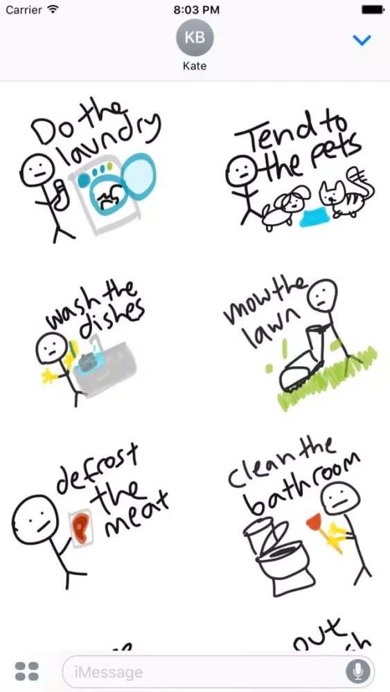 Скриншоты Chore sticker pack - to do stickers for iMessage