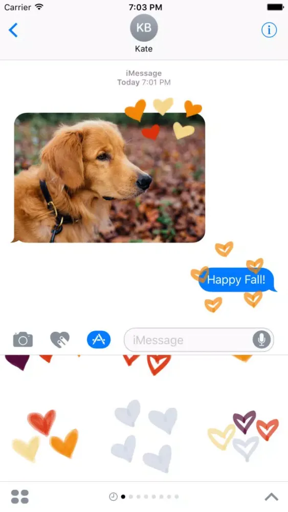 Fall Heart sticker, love you stickers for iMessage应用截图