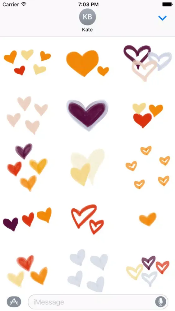 Fall Heart sticker, love you stickers for iMessage应用截图