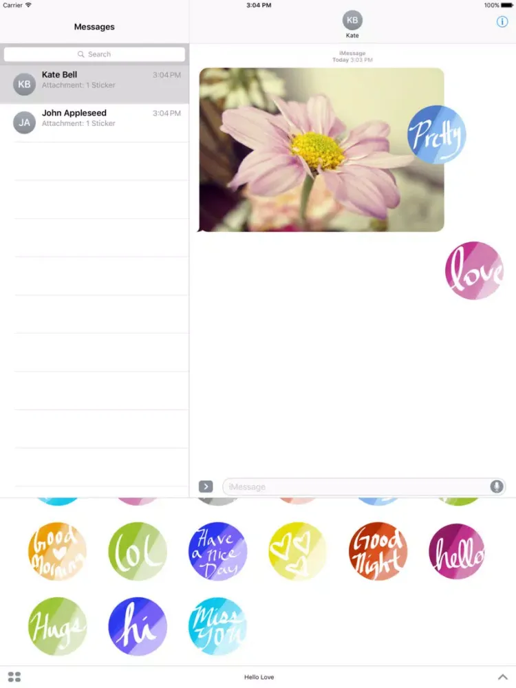 تصاویر Hello Love sticker pack - hi stickers for iMessage iPad 