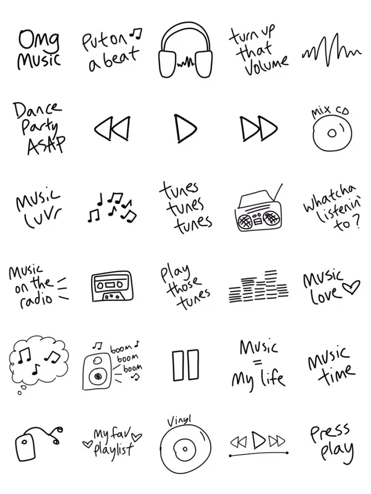 Music sticker - photo emoji stickers for iMessage iPad  スクリーンショット
