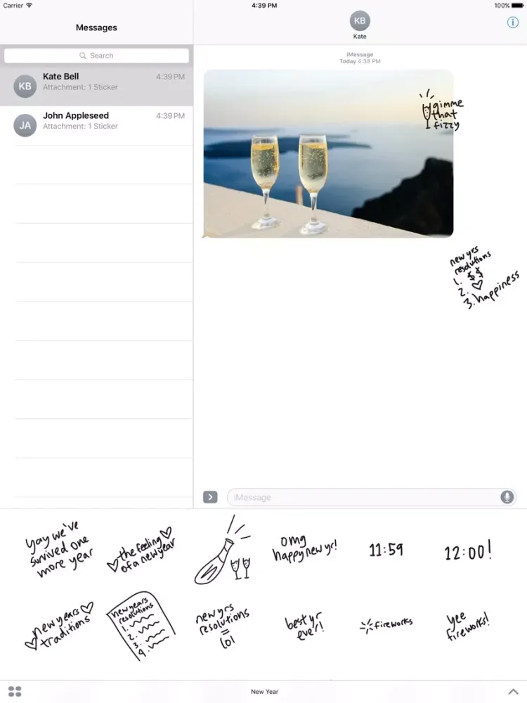 Скриншоты New Year Countdown sticker - stickers for iMessage iPad 