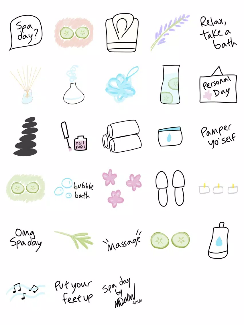 Spa stickers for iMessage - Spa Day photo emoji iPad 应用截图