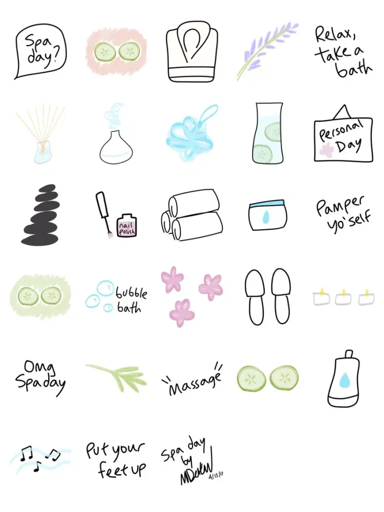 Spa stickers for iMessage - Spa Day photo emoji iPad  سکرین شاٹس