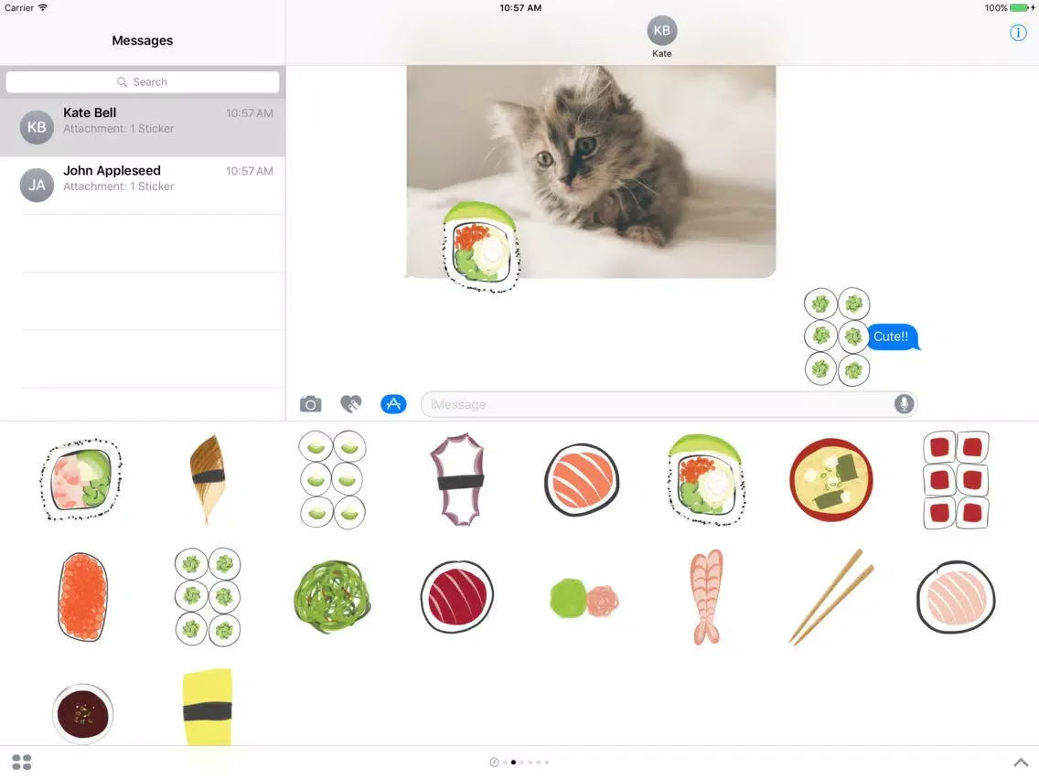Sushi sticker pack - food stickers for iMessage iPad  Screenshots