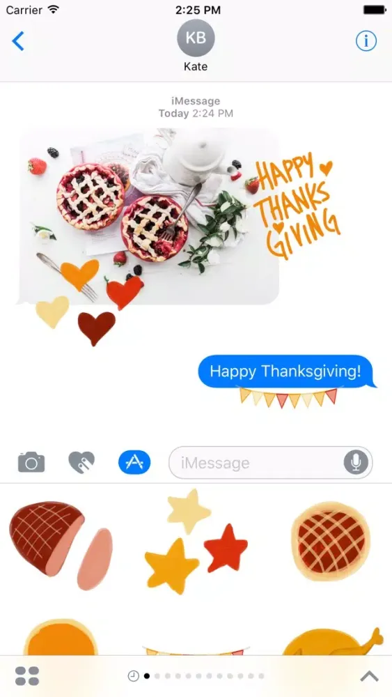 Thanksgiving sticker pack - stickers for iMessage应用截图