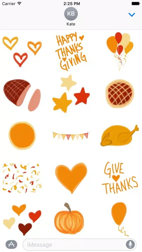 Thanksgiving sticker pack - stickers for iMessage应用截图