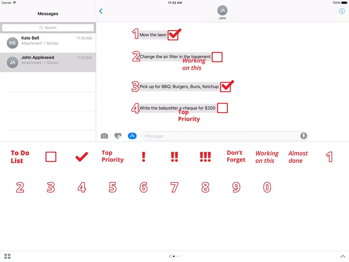 To Do List sticker pack - stickers for iMessage iPad 应用截图