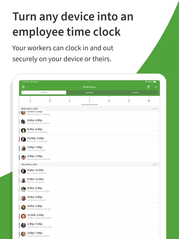 Tangkapan layar When I Work Staff Scheduling iPad 