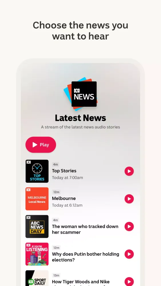 ABC listen Screenshots
