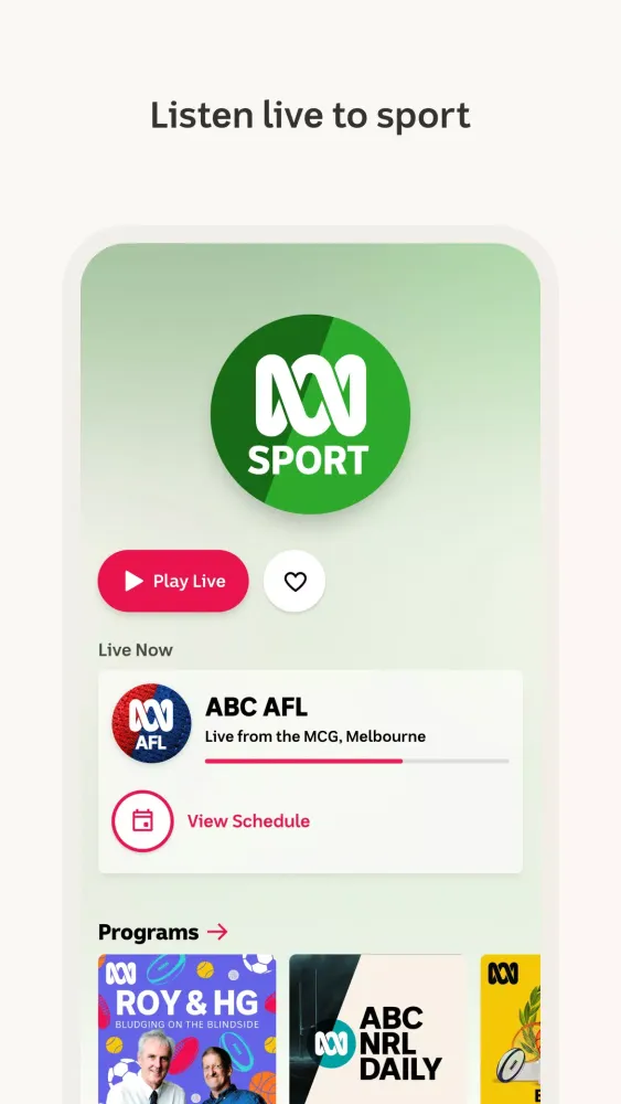 ABC listen Screenshots