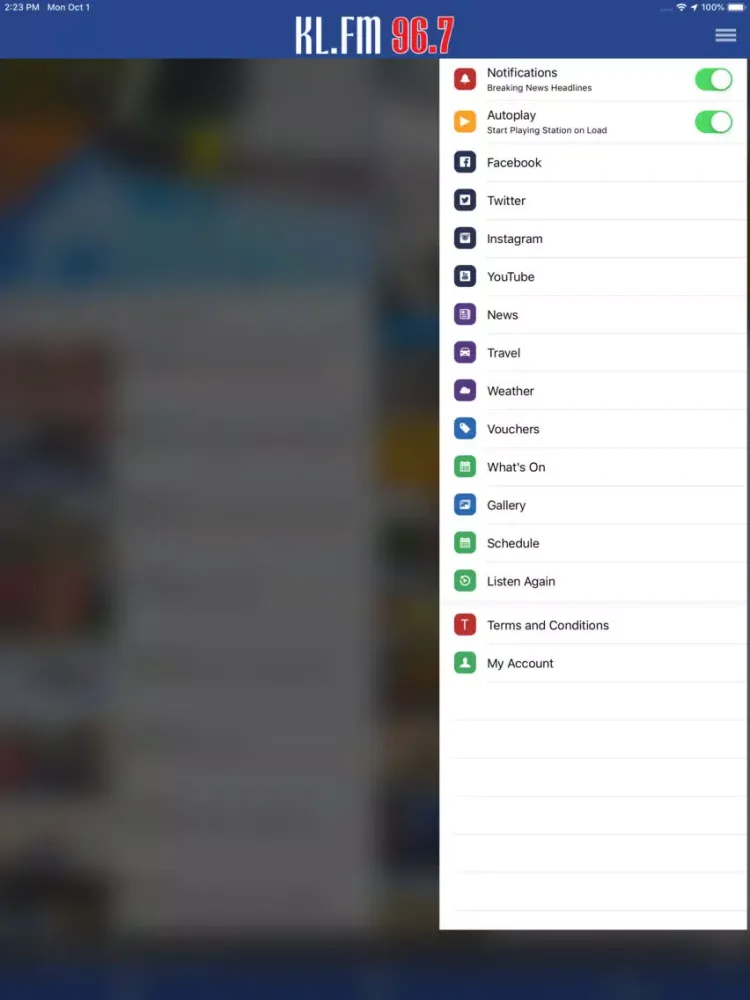 Tangkapan skrin KL.FM iPad 
