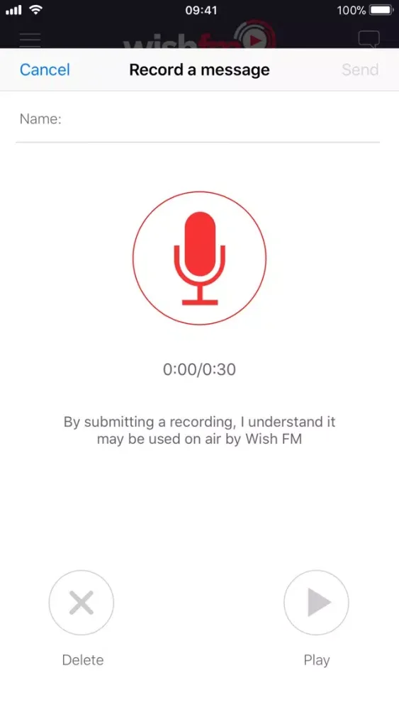 Capturas de tela do Wish FM