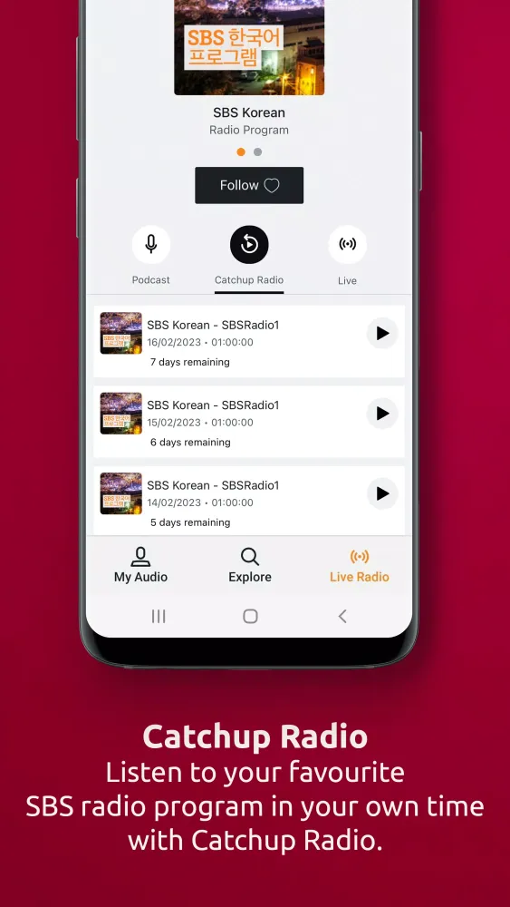 Capturas de pantalla de SBS Audio