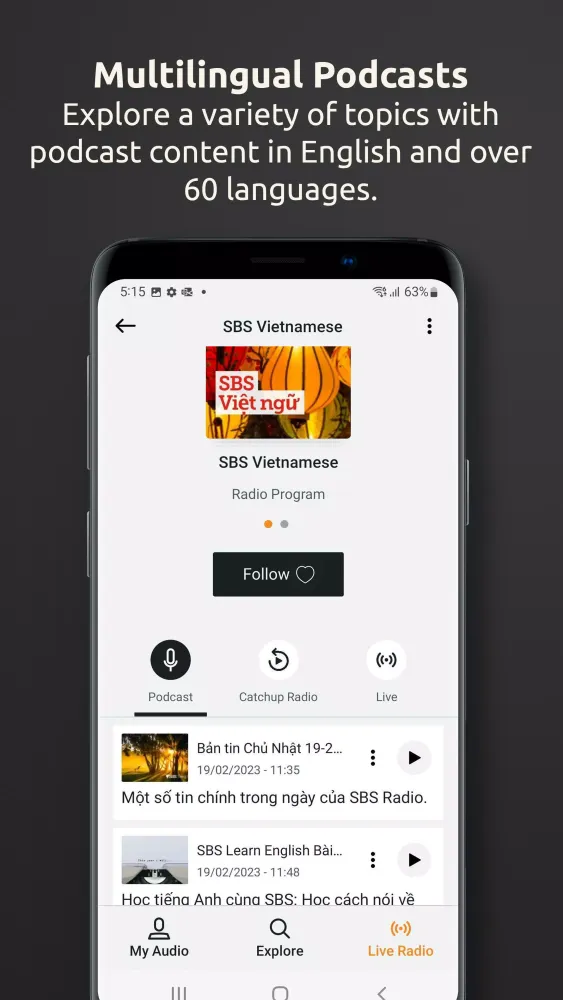 Capturas de pantalla de SBS Audio
