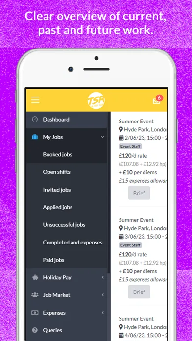 Screenshot di TSR Staff App