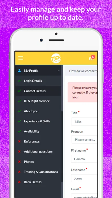 Screenshot di TSR Staff App