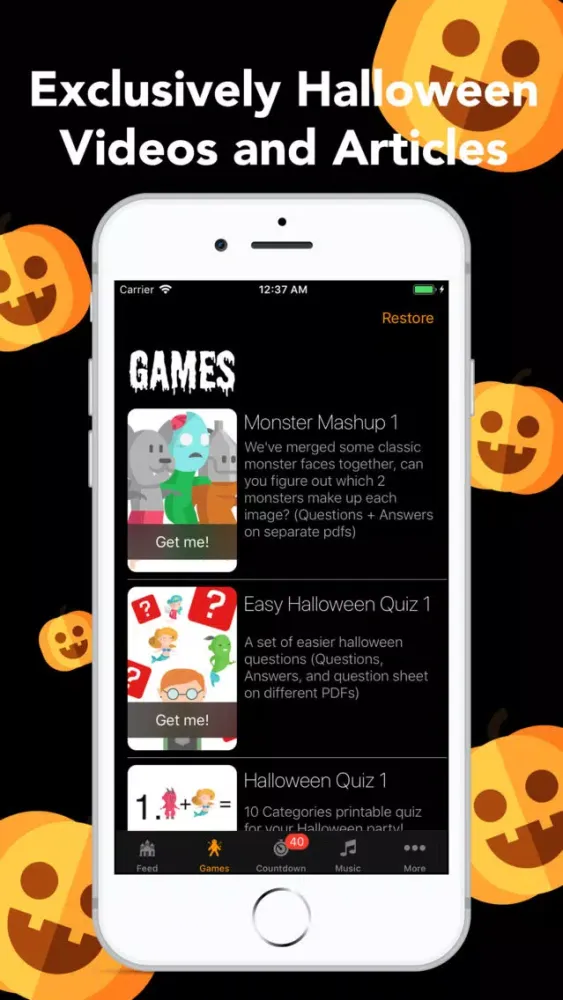Capturas de tela do Halloween Party: Music, Games