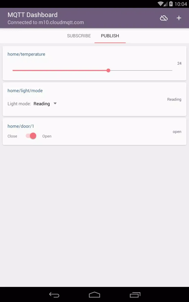 MQTT Dashboard Screenshots