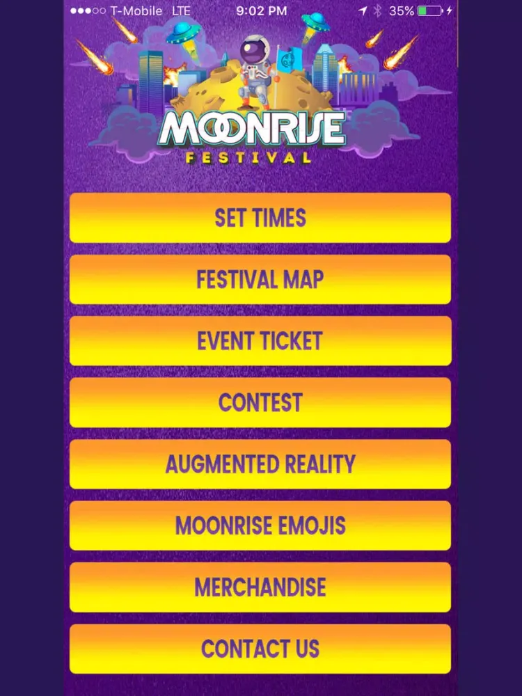 Capturas de tela do Moonrise Festival 2017 iPad 