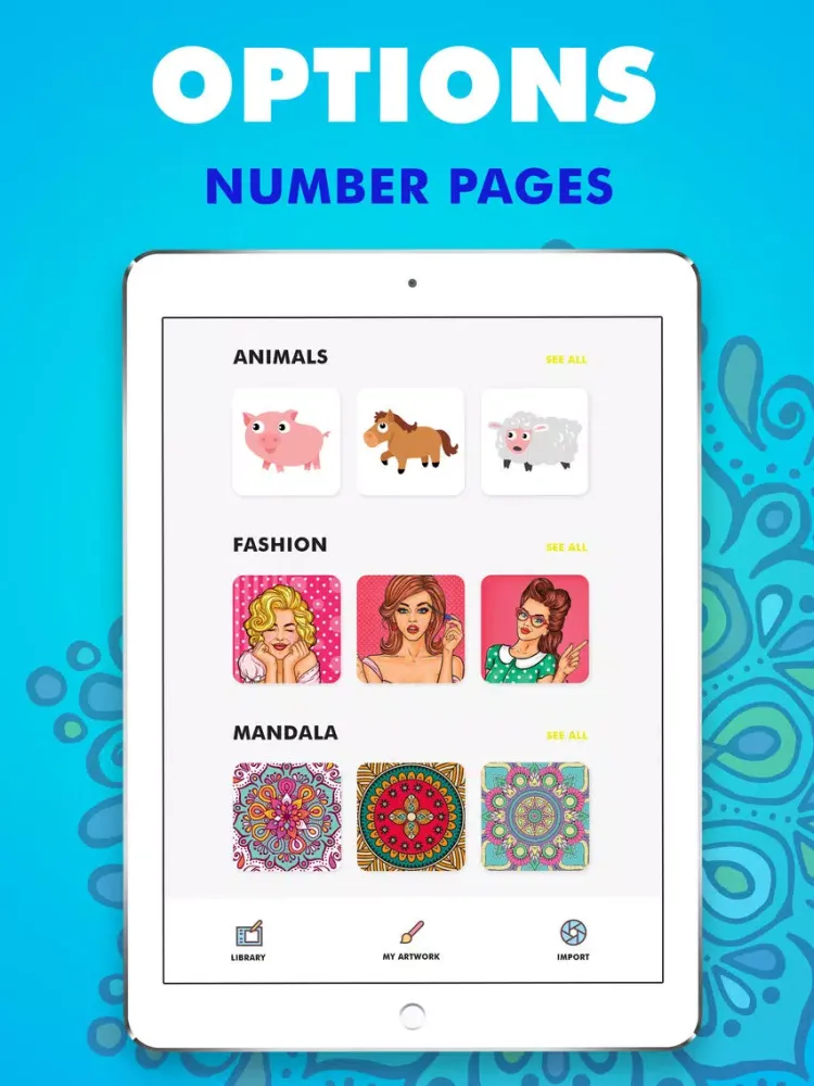 Lit Arts - Coloring Book iPad  Screenshots