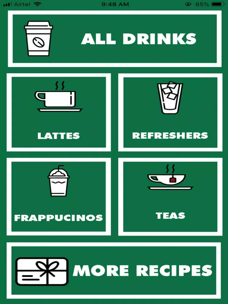 Ảnh chụp màn hình của Recipes for Starbucks iPad 