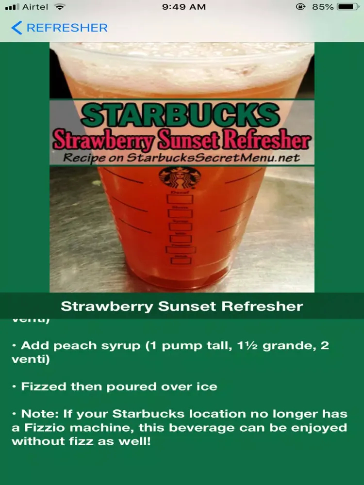 Ảnh chụp màn hình của Recipes for Starbucks iPad 