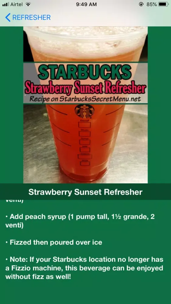 Ảnh chụp màn hình của Recipes for Starbucks