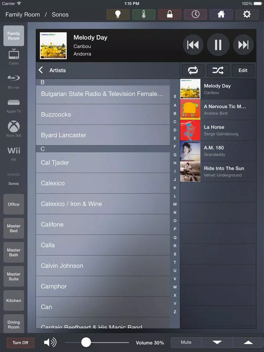Captures d'écran de Thomas David Home Control iPad 
