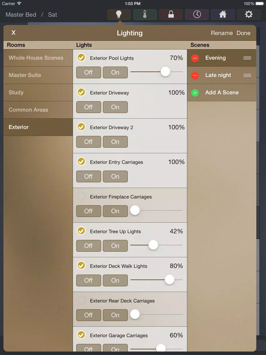 Captures d'écran de Thomas David Home Control iPad 