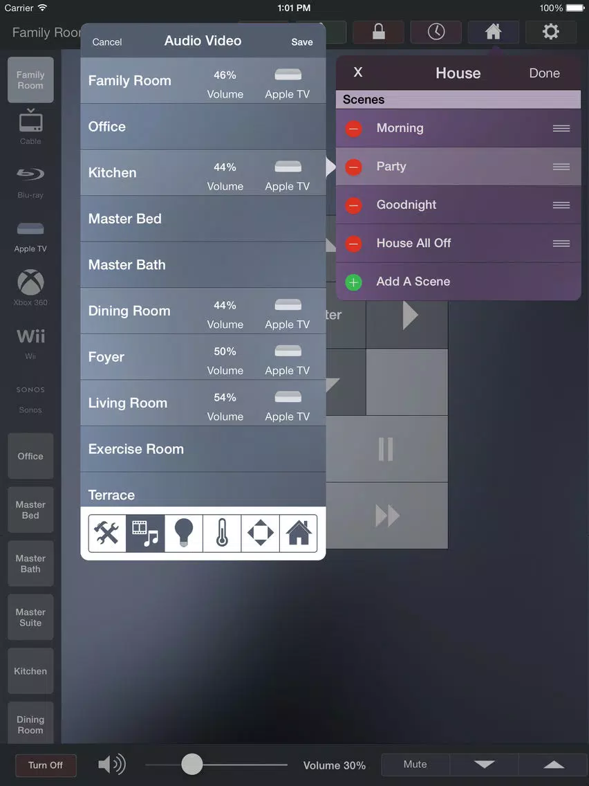 Captures d'écran de Thomas David Home Control iPad 