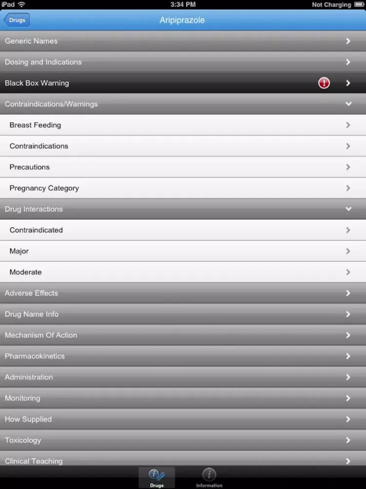 IBM Micromedex Drug Info iPad 應用截圖