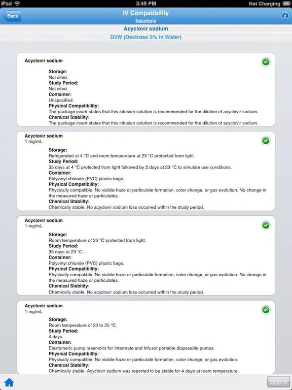 IBM Micromedex IV Comp. iPad  Screenshots
