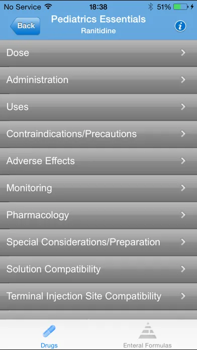 Captures d'écran de Micromedex Pediatric Reference