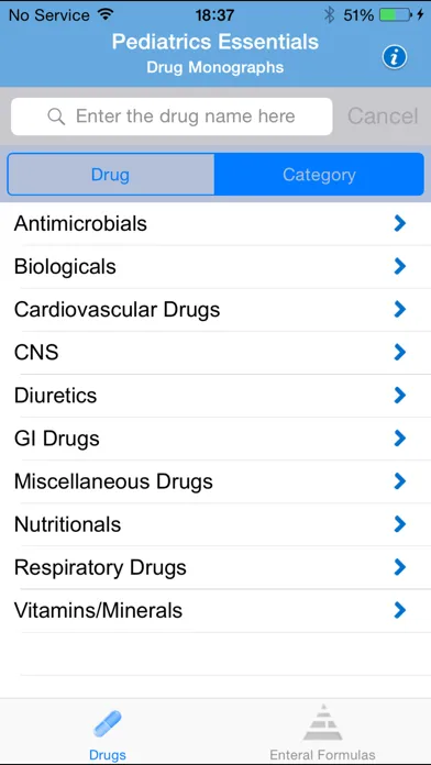Captures d'écran de Micromedex Pediatric Reference