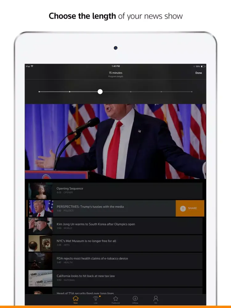 Reuters TV: Video News iPad  스크린샷
