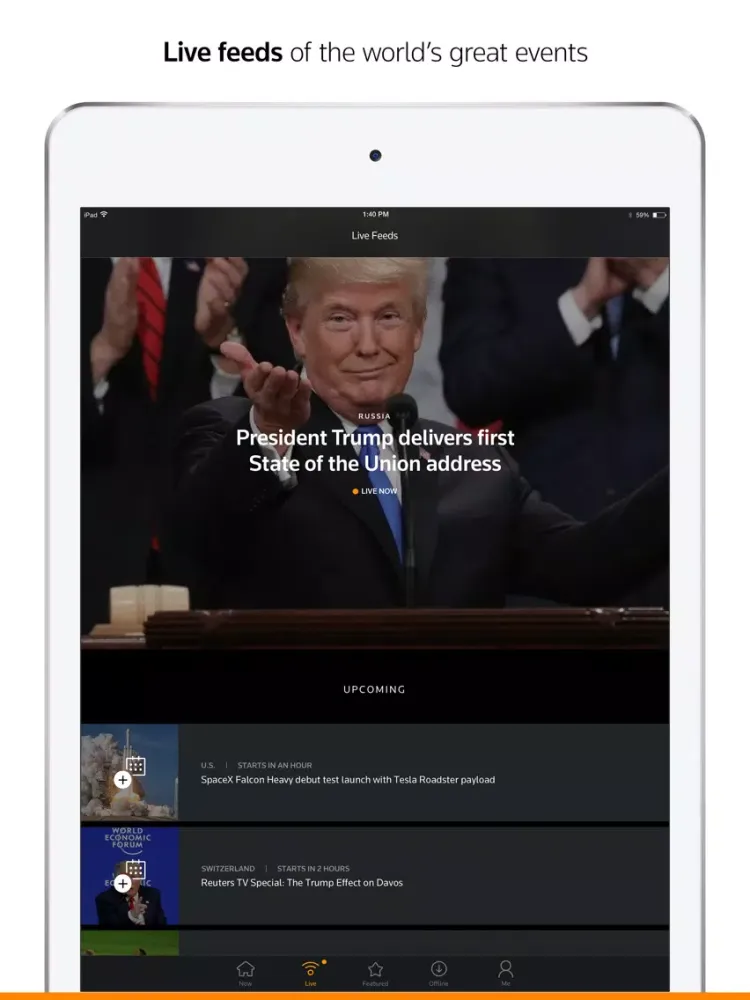 Reuters TV: Video News iPad  스크린샷