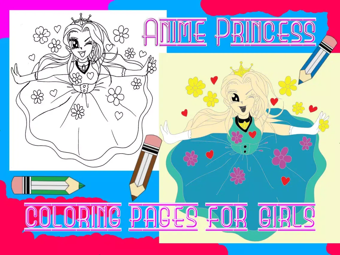 صور my anime princess coloring pages colouring book iPad 