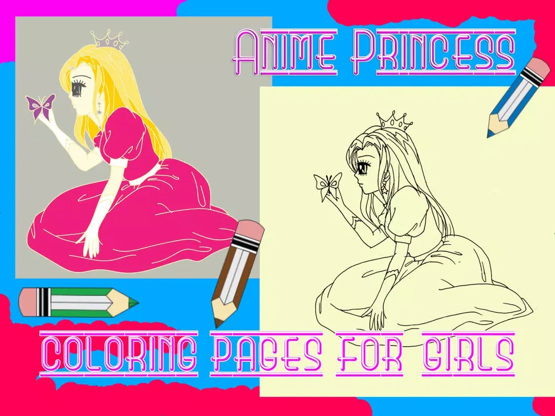 صور my anime princess coloring pages colouring book iPad 