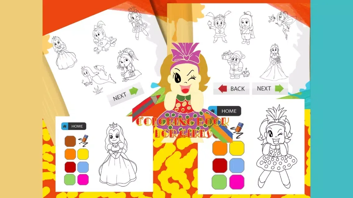 princess fairy tales coloring pages babies book Screenshots